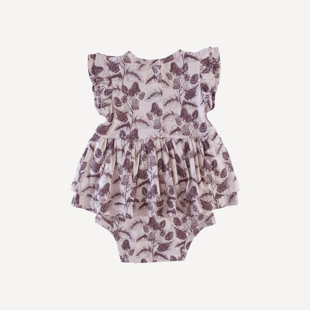 ruffle shoulder double skirted bodysuit | blackberry | lenzing modal