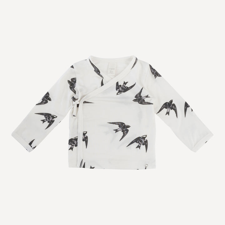 wrap layette set | black birds | modal