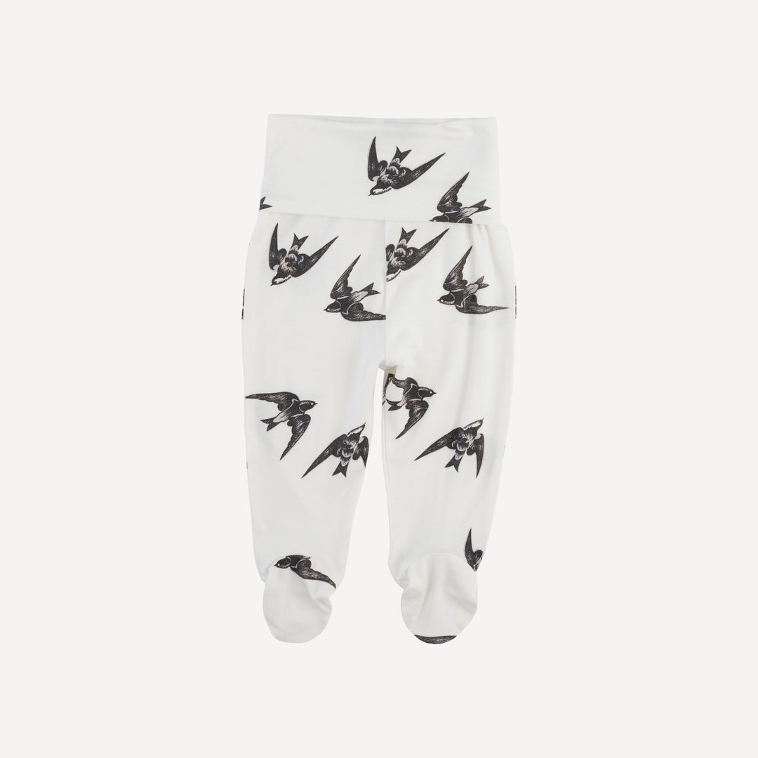 wrap layette set | black birds | modal