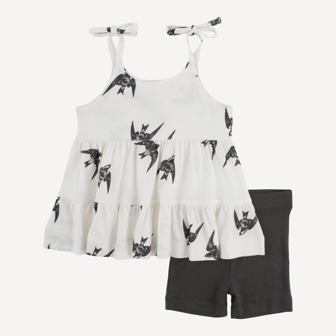 spaghetti tie prairie top and bike short set | blackbirds | modal