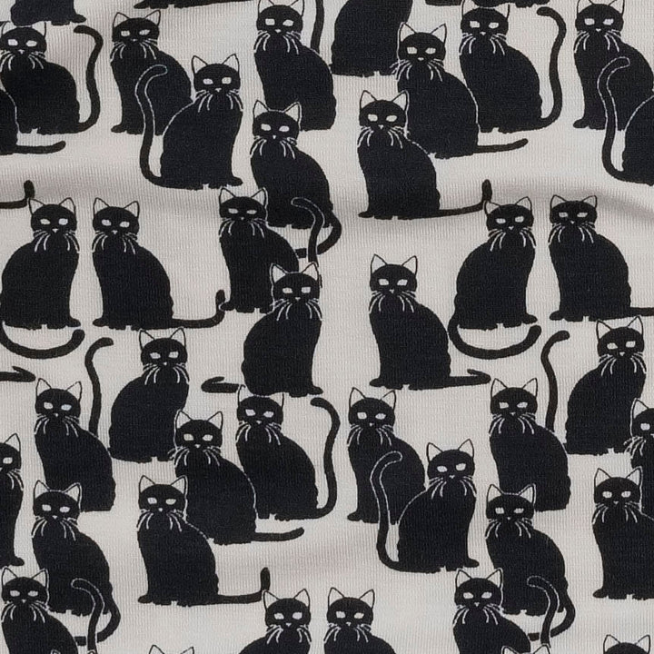 sleeveless tiny ruffle dress | black cats | bamboo