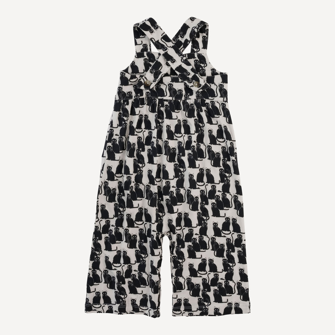 gaucho jumpsuit | black cats | bamboo