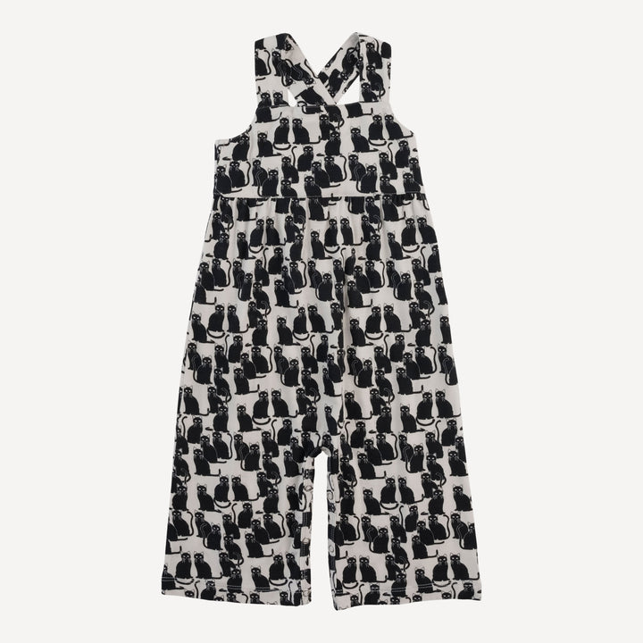 gaucho jumpsuit | black cats | bamboo