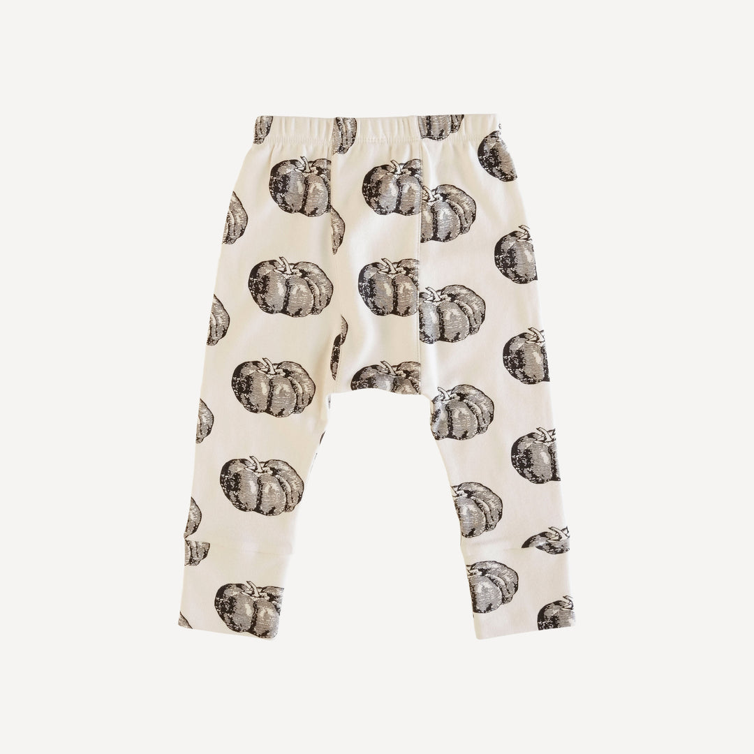 classic panda pant | black harvest pumpkin | organic cotton interlock