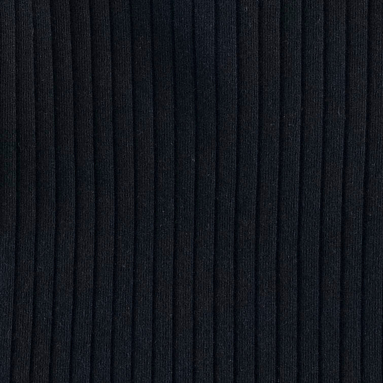 womens rolled legging | black | organic cotton wide rib