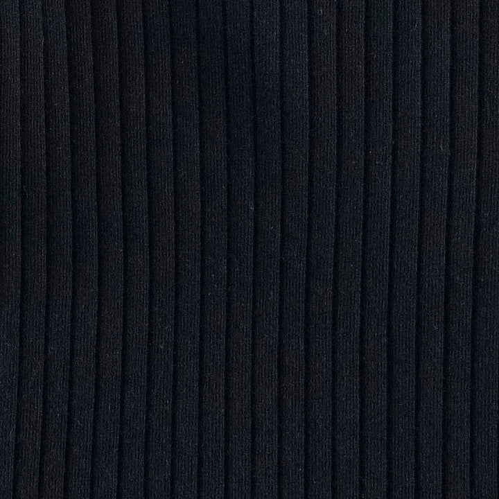 womens rolled legging | black | organic cotton wide rib