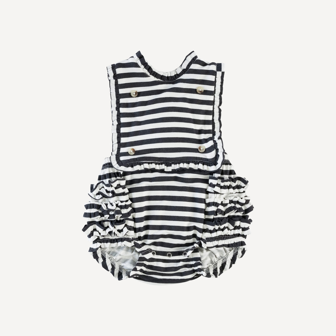 the ruffle gretel bubble | black stripe | bamboo