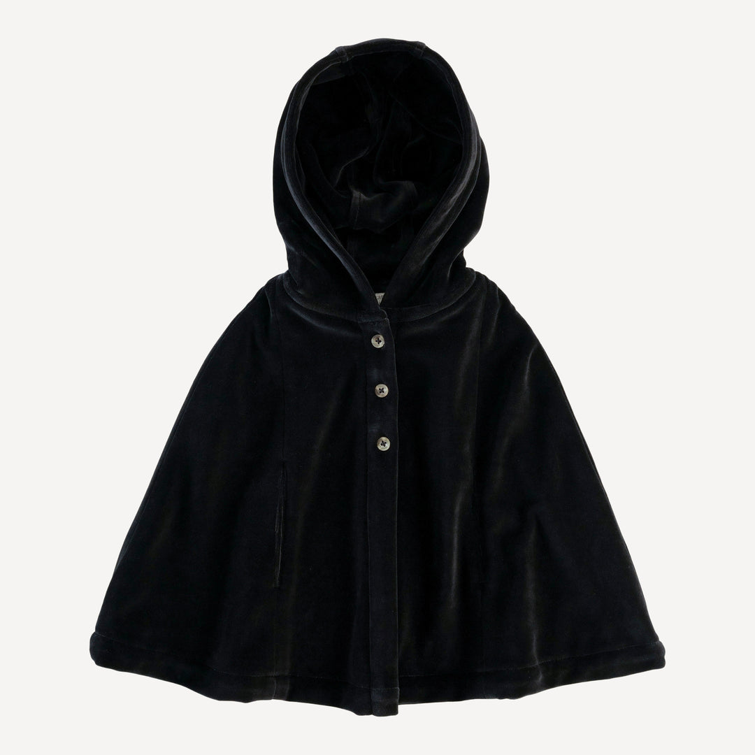 cape | black | organic cotton velour