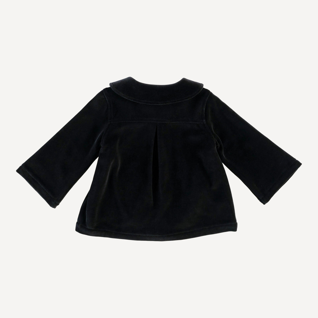 peter pan swing jacket | black | organic cotton velour