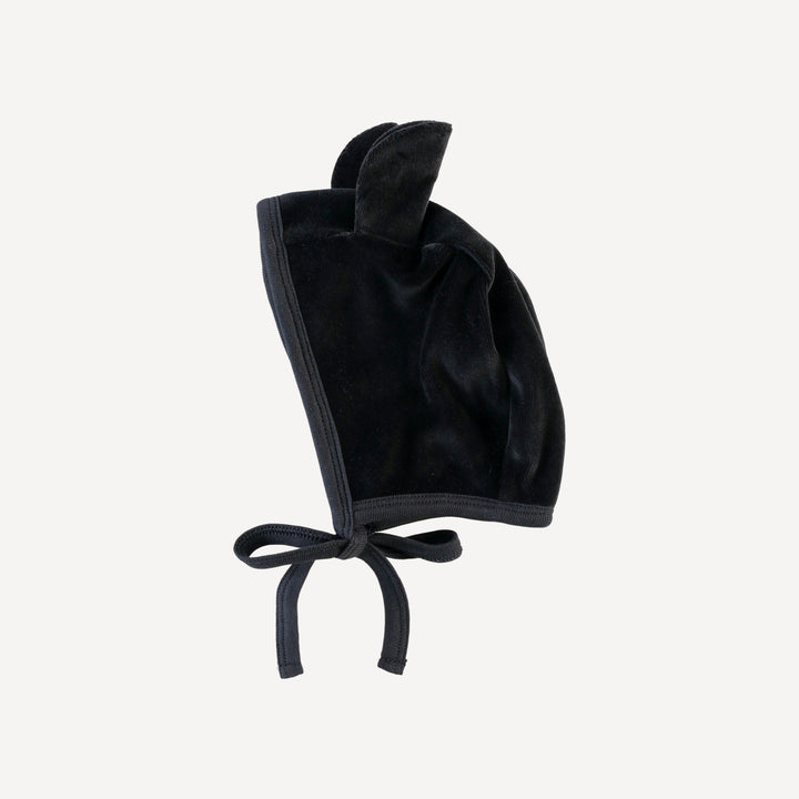 bear hat | black | organic cotton velour