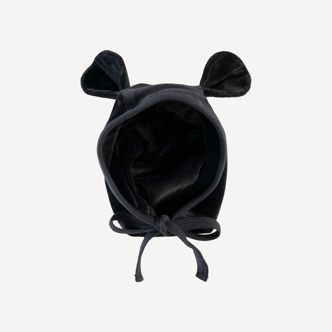 bear hat | black | organic cotton velour