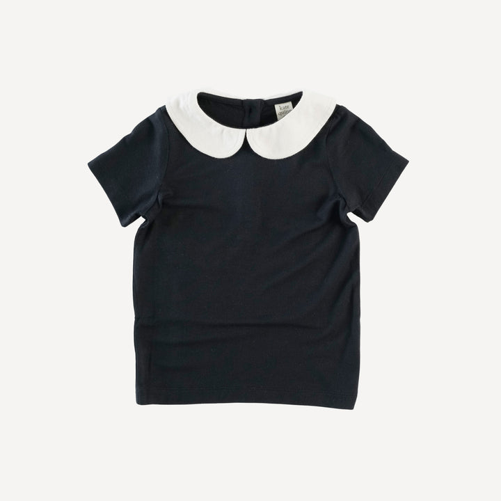 short sleeve peter pan tee | black | lenzing modal