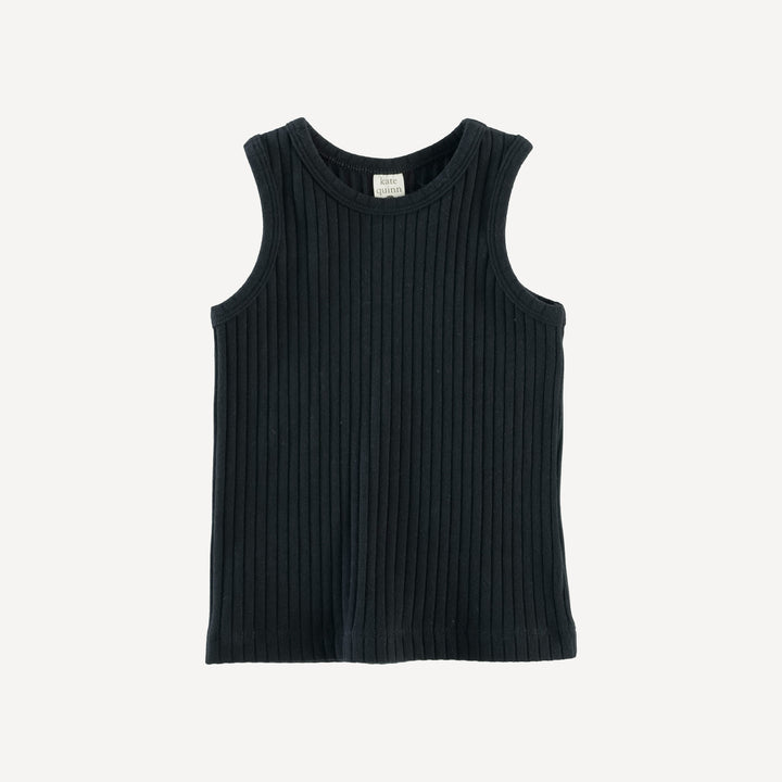 skinny tank | black | organic cotton wide rib