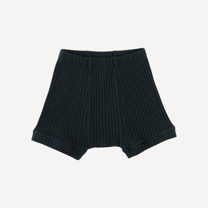 classic panda short | black | organic cotton wide rib