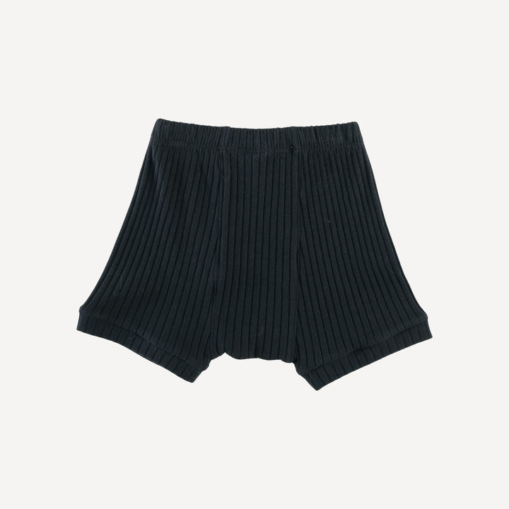 classic panda short | black | organic cotton wide rib