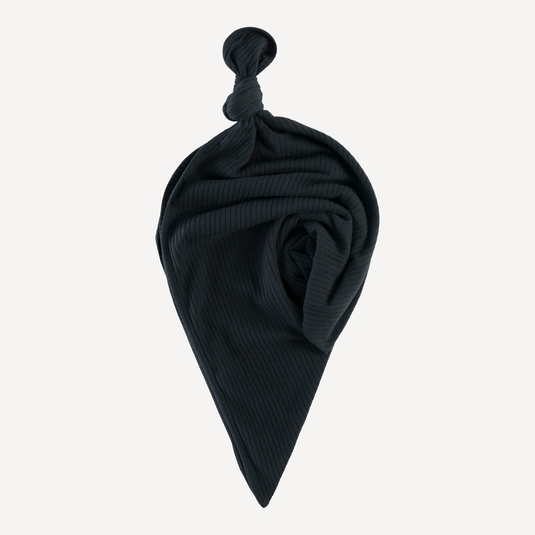 classic single layer blanket | black | organic cotton wide rib