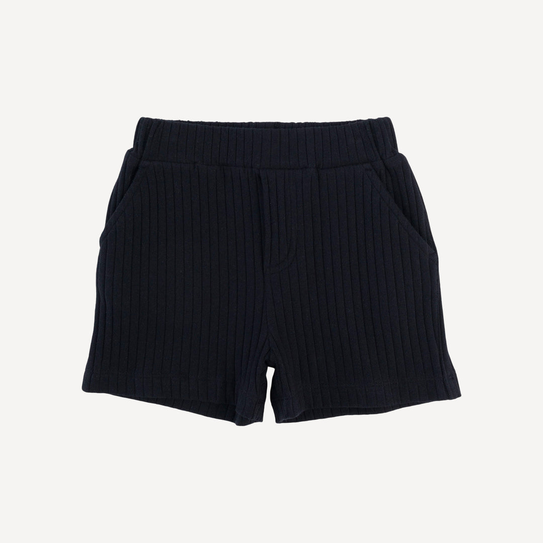relaxed short | black | organic cotton wide rib