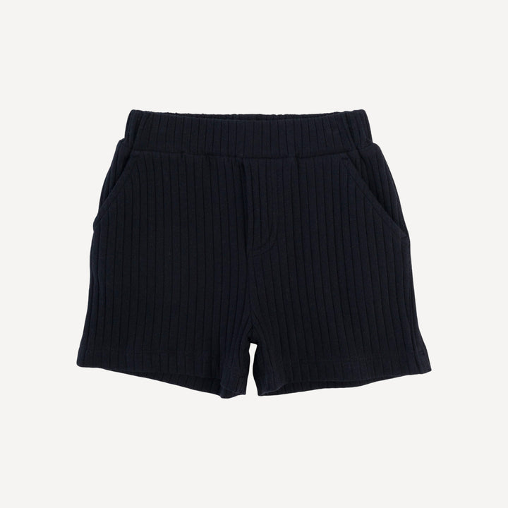 relaxed short | black | organic cotton wide rib