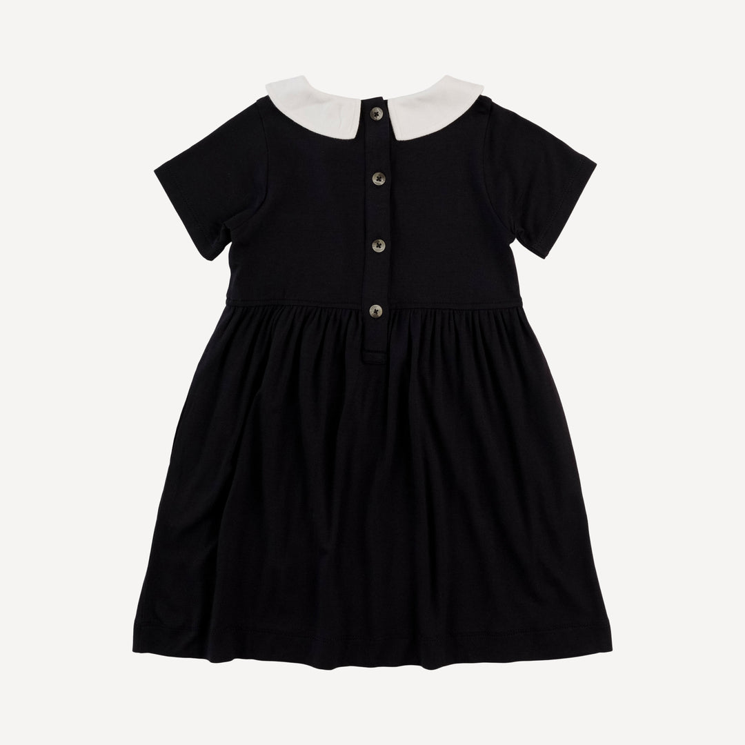 short sleeve peter pan dress | black | bamboo