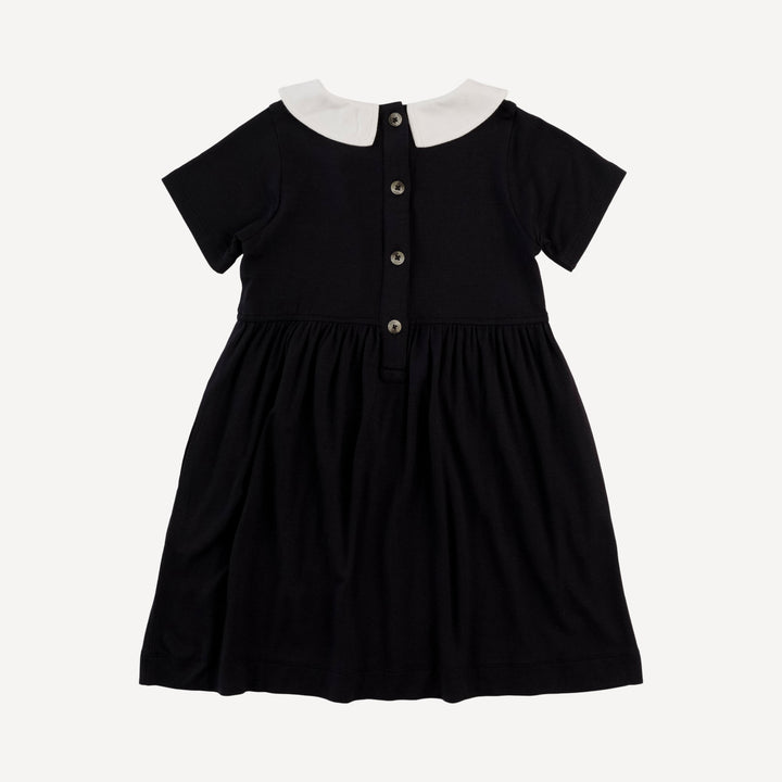 short sleeve peter pan dress | black | bamboo