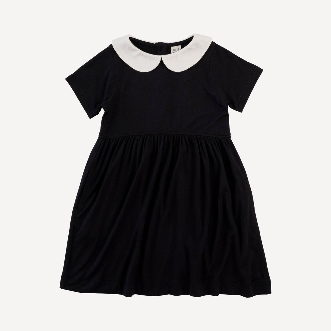 short sleeve peter pan dress | black | bamboo