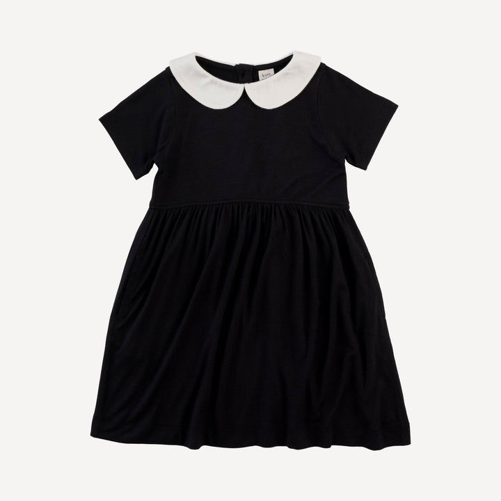 short sleeve peter pan dress | black | bamboo
