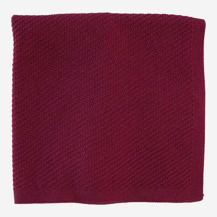 sweater blanket | ruby wine | organic cotton moss knit