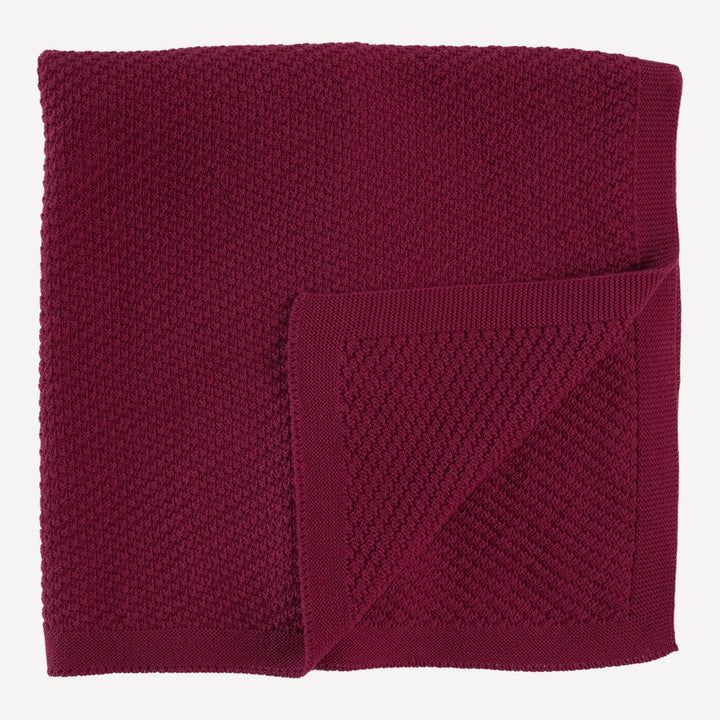 sweater blanket | ruby wine | organic cotton moss knit