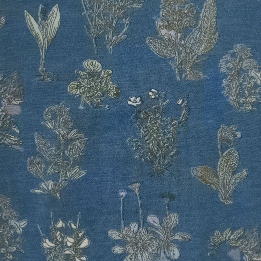 small ruffle bonnet | blue litho | modal
