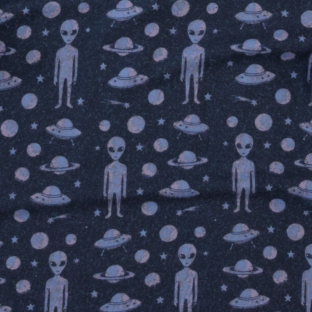 long sleeve cowl neck dress | blue aliens | light weight bamboo