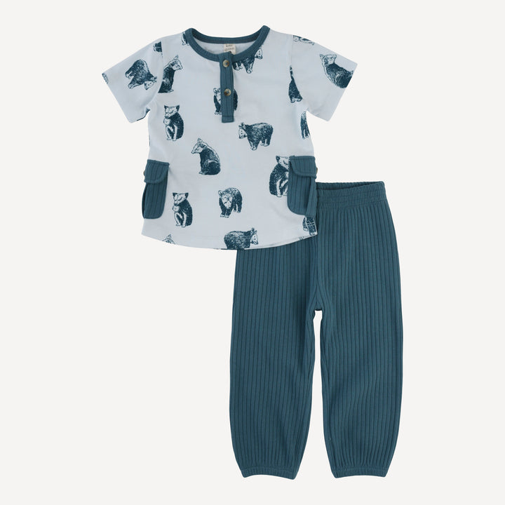 liam set | blue bear cubs | organic cotton jersey