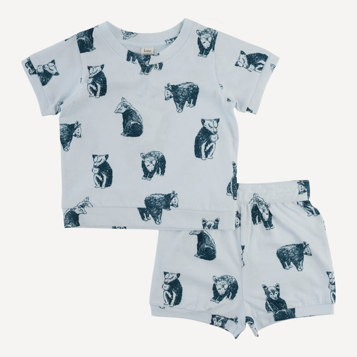 jamie short set | blue bear cubs | organic cotton jersey