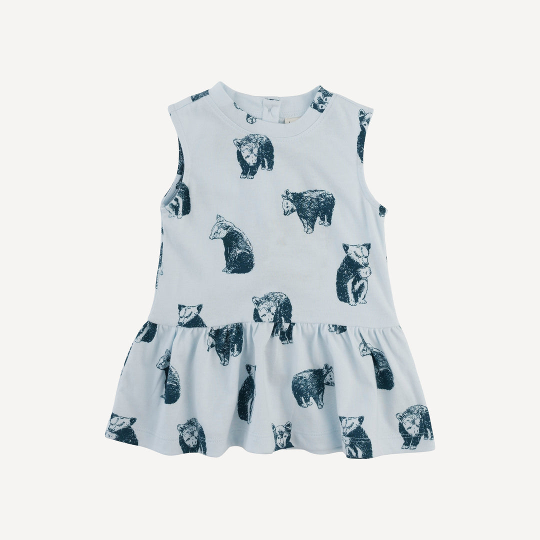 sleeveless kate top | blue bear cubs | organic cotton jersey
