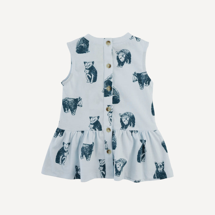 sleeveless kate top | blue bear cubs | organic cotton jersey