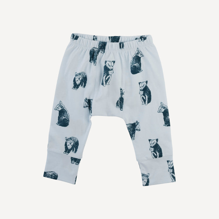 classic panda pant | blue bear cubs | organic cotton jersey