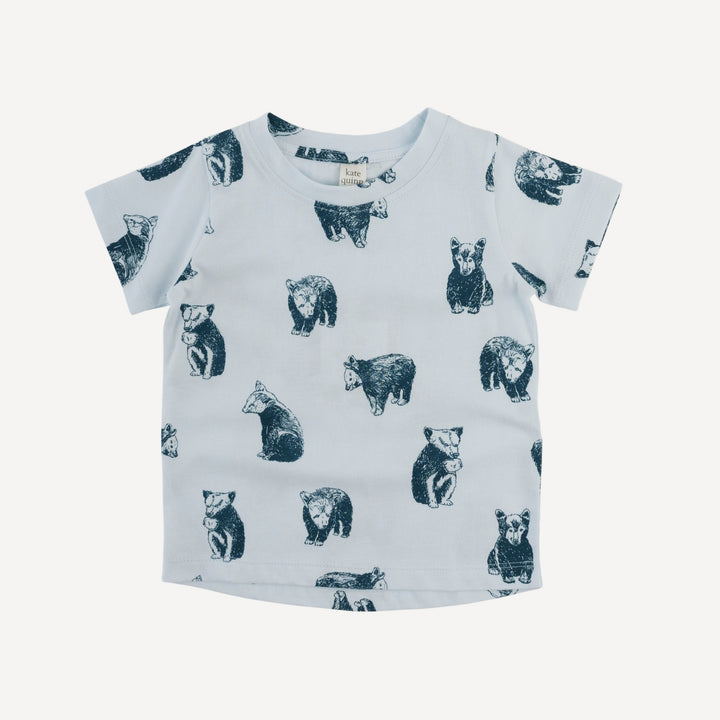 short sleeve essential boxy tee | blue bear cubs | organic cotton jersey