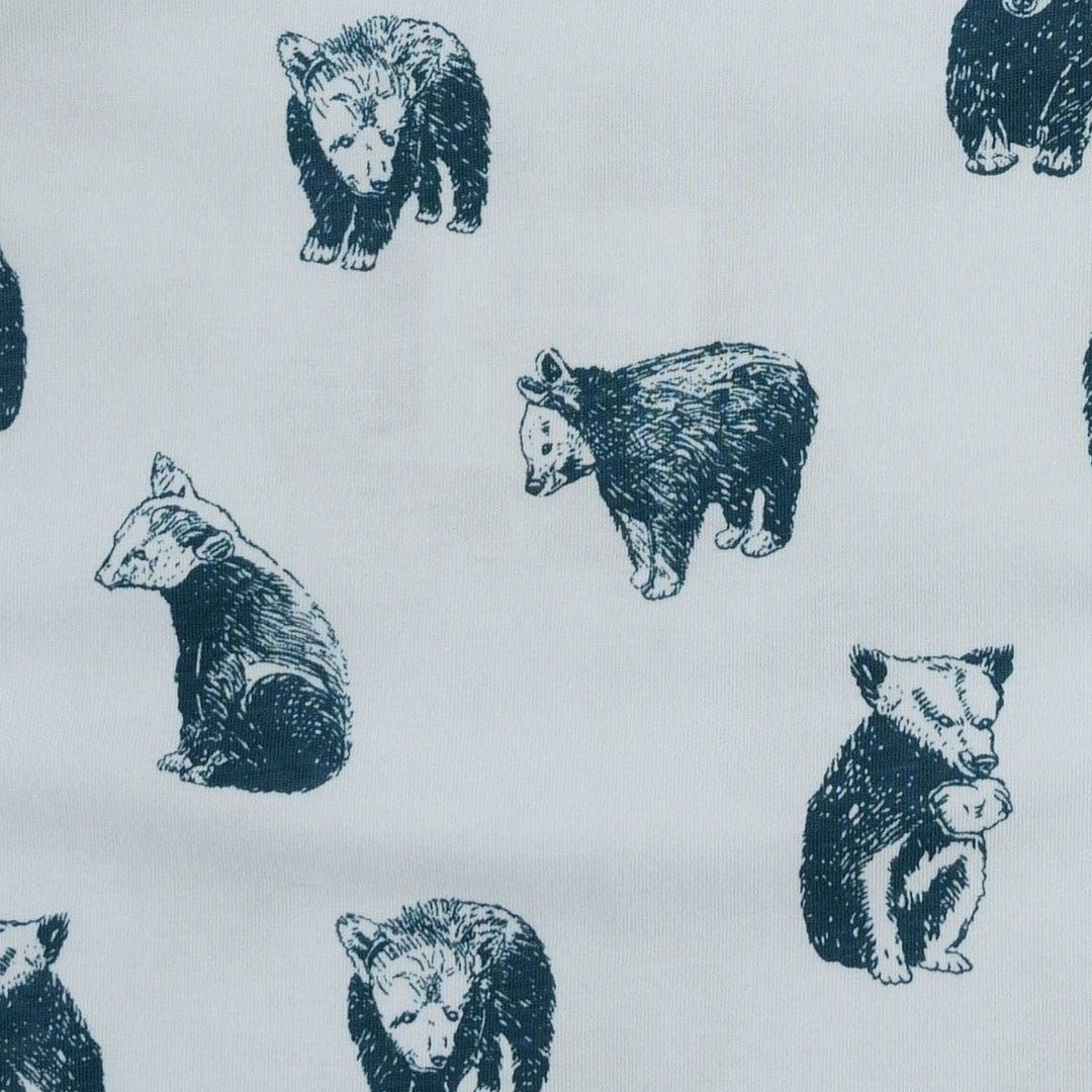 short sleeve twirl dress | blue bear cubs | organic cotton jersey