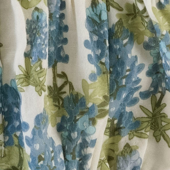 bell sleeve gathered tunic | blue bonnets | organic cotton gauze