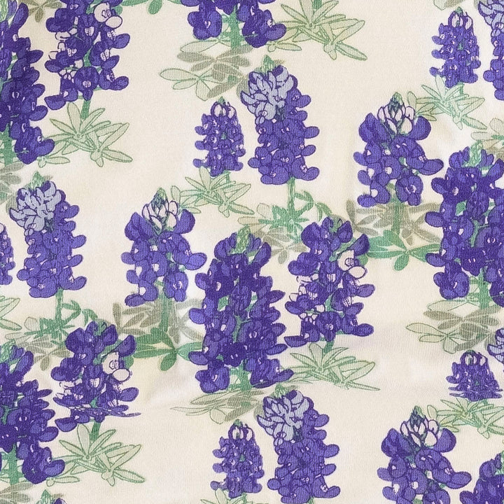 womens balloon sleeve wrap dress | blue bonnets | organic cotton jersey