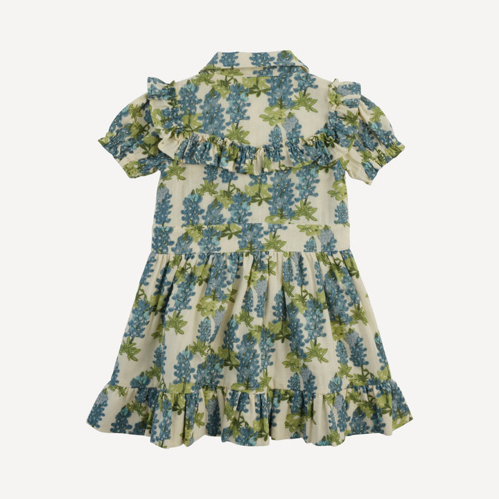 short sleeve goldilocks dress | blue bonnets | organic cotton gauze