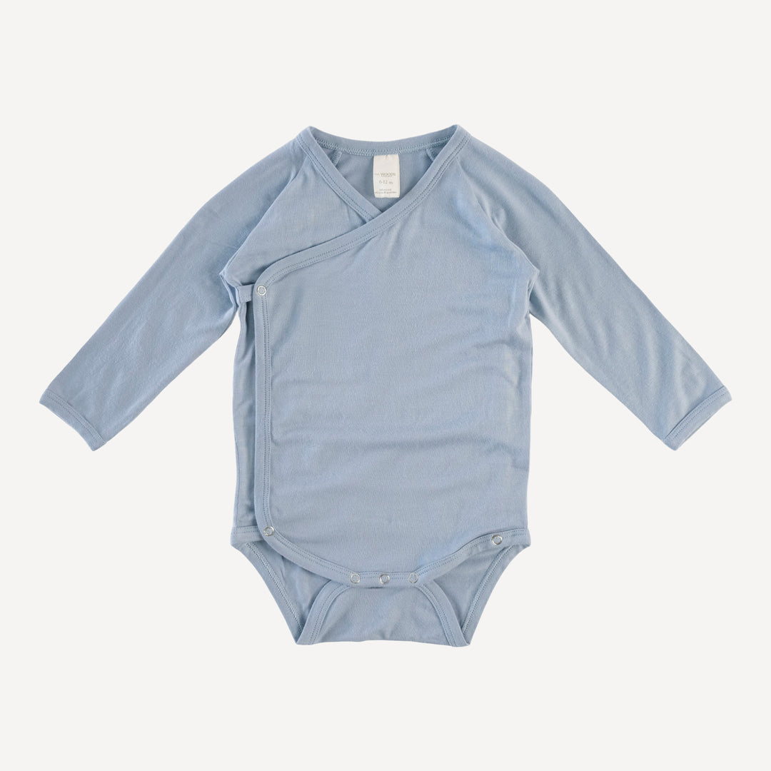 long sleeve wrap bodysuit | blue caspian | modal