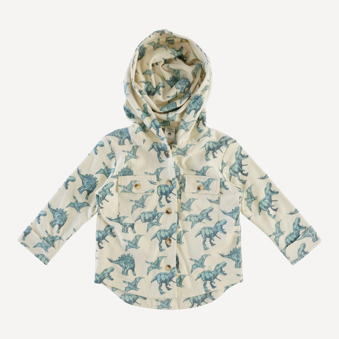 shacket | blue dinosaurs | organic cotton jersey