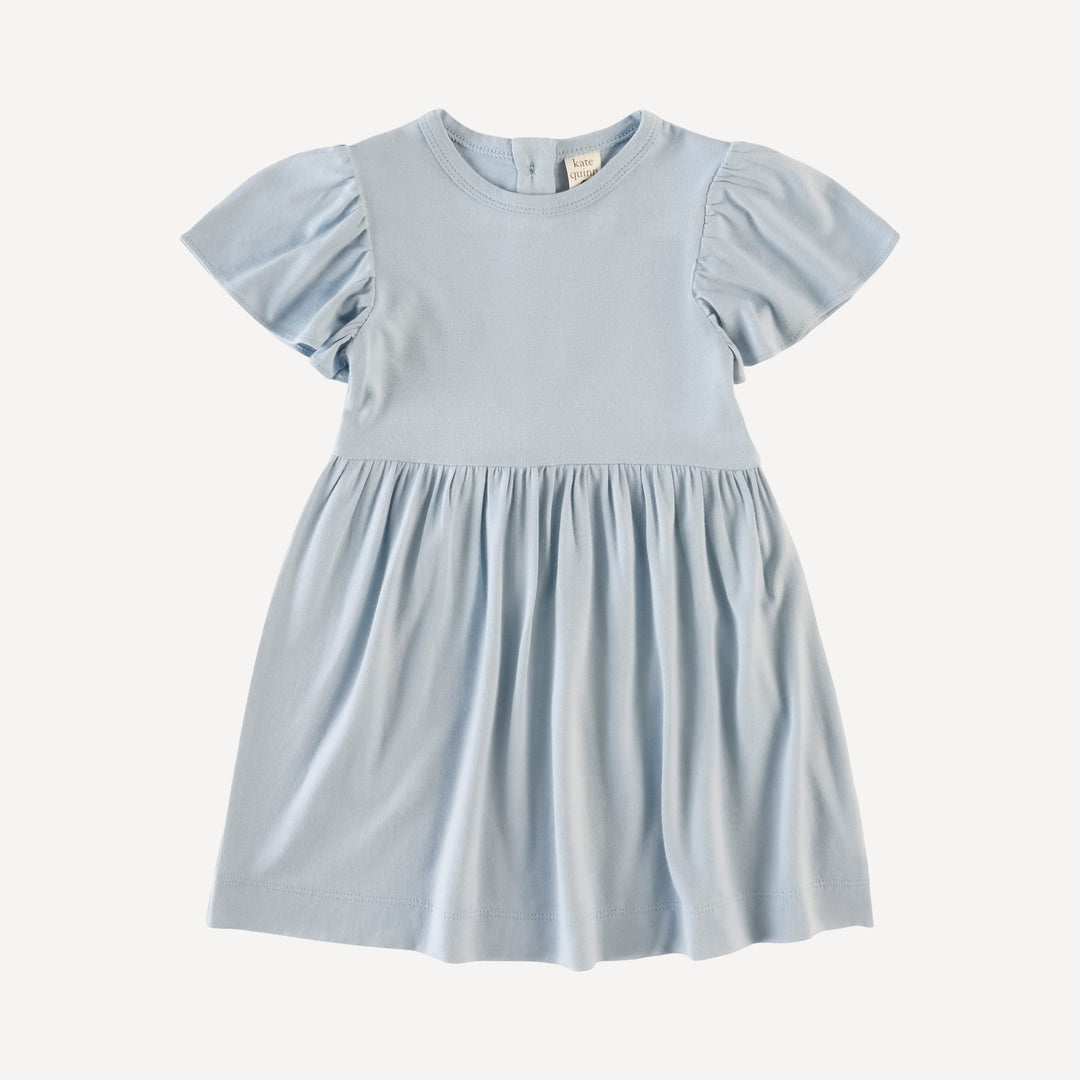 flutter sleeve dress | fog blue | bamboo