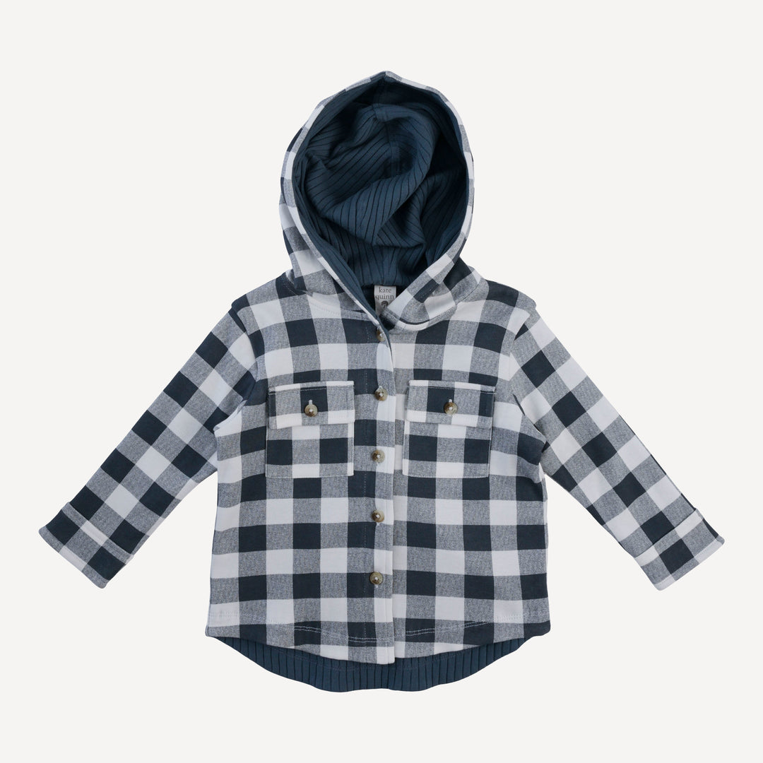shacket | blue gingham | organic cotton interlock