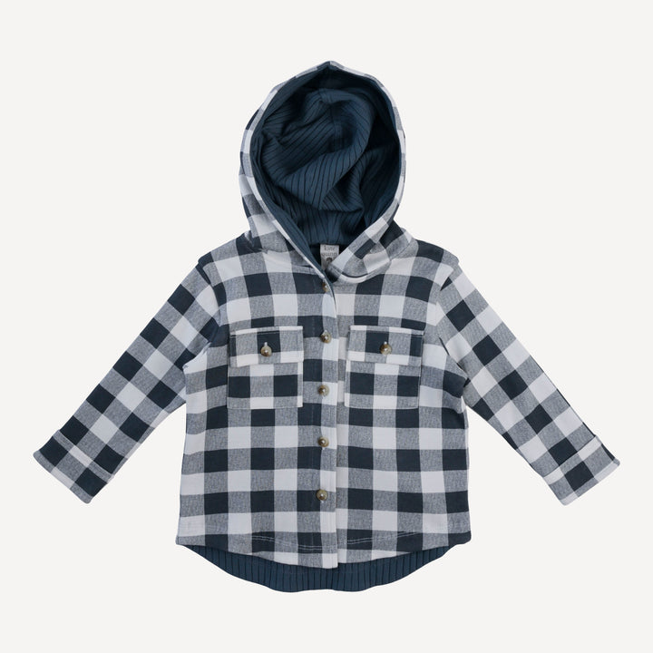 shacket | blue gingham | organic cotton interlock