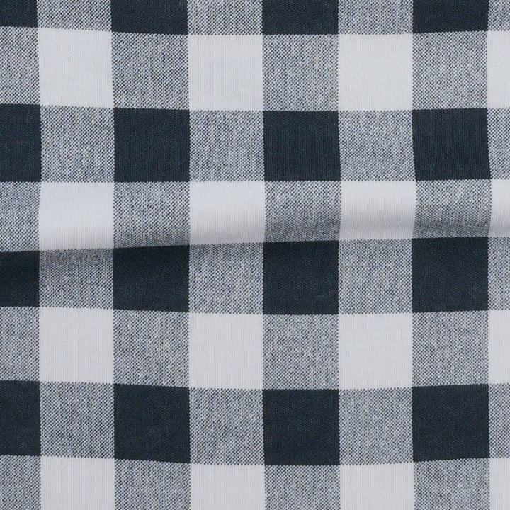 mens short sleeve henley top | blue gingham | organic cotton interlock