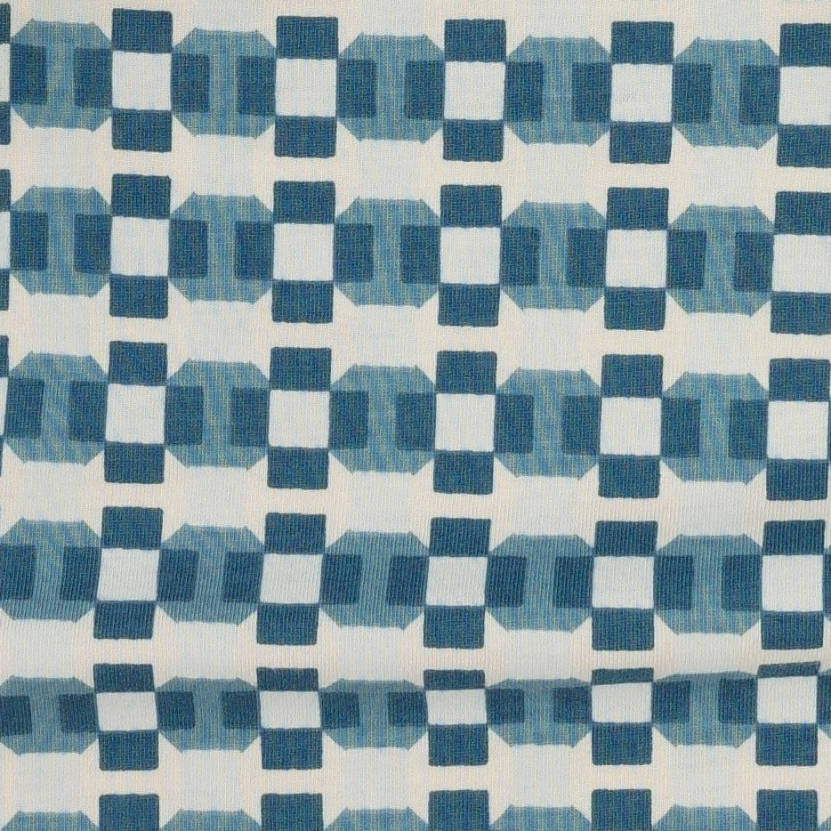classic single layer blanket | blue graphic | organic cotton jersey