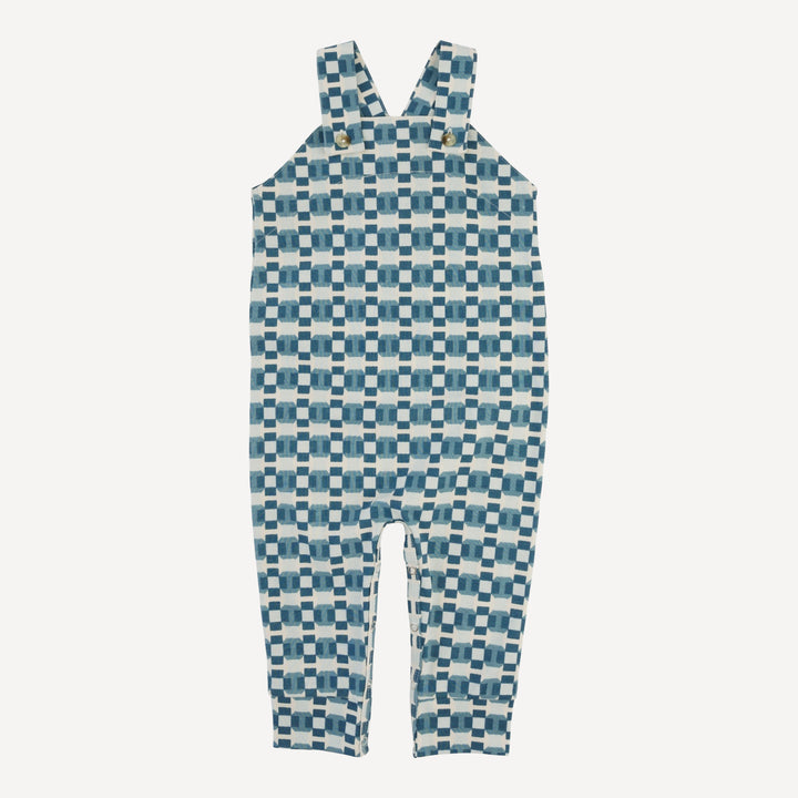 country cuffed jumpsuit | blue graphic | organic cotton jersey
