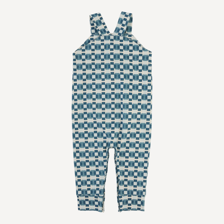 country cuffed jumpsuit | blue graphic | organic cotton jersey