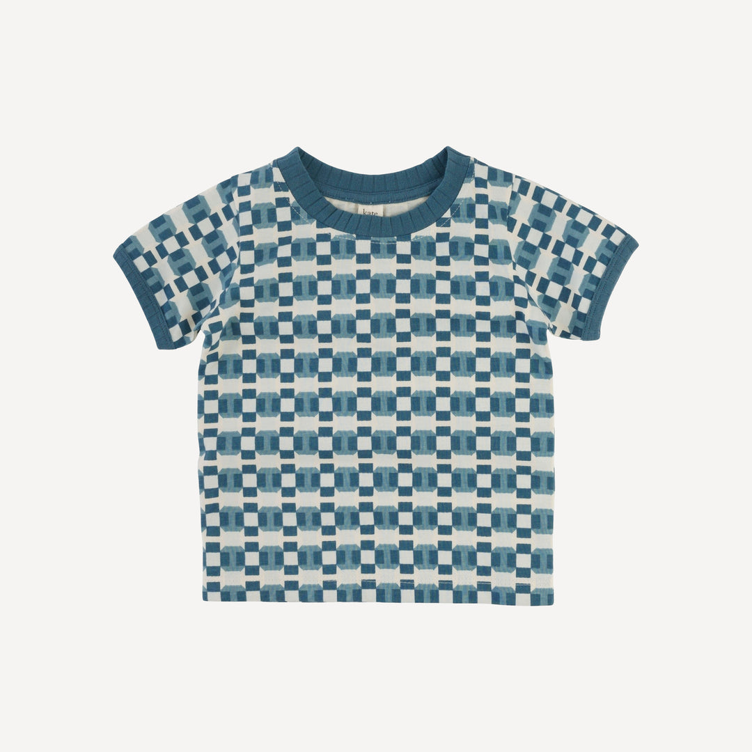 ringer short set | blue graphic | organic cotton jersey